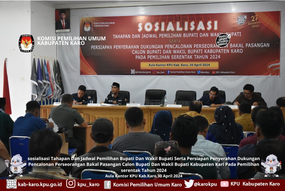 SOSIALISASI JADWAL TAHAPAN PEMILIHAN BUPATI DAN WAKIL BUPATI TAHUN 2024