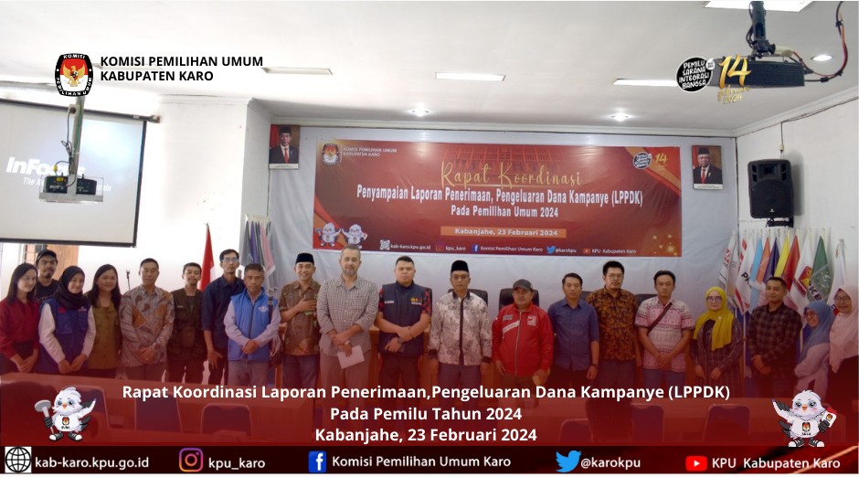 RAPAT KOORDINASI LAPORAN PENERIMAAN,PENGELUARAN DANA KAMPANYE PILEG 2024